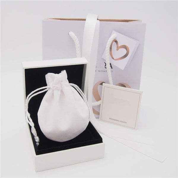 package set paper box cardboard bag polishing cloth pouch for pandora ring earrings charm bead dangle fashion jewelry, Black;white 
package set paper box cardboard bag polishing cloth pouch for pandora ring earrings charm bead dangle fashion jewelry, Black;white
