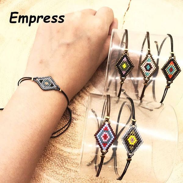 2018 empress new fashion woman lucky big rhombus simple crystal bracelets glass miyuki beads black rope chain adjustable
2018 empress new fashion woman lucky big rhombus simple crystal bracelets glass miyuki beads black rope chain adjustable