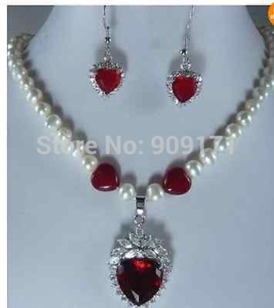 women's gift jewelry word zircon crystal natural fine jewelry beautiful heart-shaped gem stone 7-8mm pearl necklace earring set, Slivery;golden
women's gift jewelry word zircon crystal natural fine jewelry beautiful heart-shaped gem stone 7-8mm pearl necklace earring set, Slivery;golden
