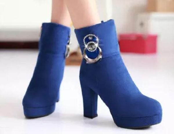 send short boots autumn and winter 2017 high heels coarse heel waterproof table women's boots, Black
send short boots autumn and winter 2017 high heels coarse heel waterproof table women's boots, Black