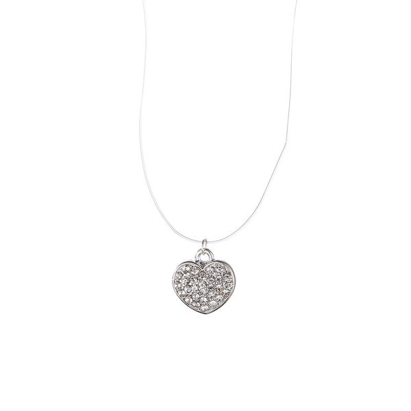 full shiny clear crystal twinkling love heart pendant fishing line invisible chain silver necklace for women
full shiny clear crystal twinkling love heart pendant fishing line invisible chain silver necklace for women