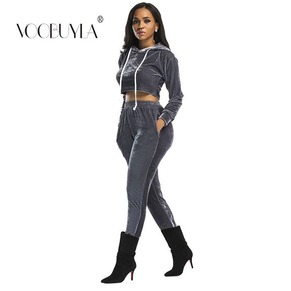 voobuyla new autumn women tracksuit hoodies hooded crop sweatshirt+long pants 2pc sets sports lounge wear girls running set, Black;blue
voobuyla new autumn women tracksuit hoodies hooded crop sweatshirt+long pants 2pc sets sports lounge wear girls running set, Black;blue
