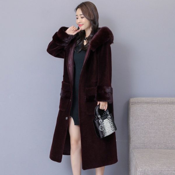 women winter warm faux fur coat plus size fluffy long jacket faux sheep shearing overcoat lady loose fit outerwear, Black
women winter warm faux fur coat plus size fluffy long jacket faux sheep shearing overcoat lady loose fit outerwear, Black