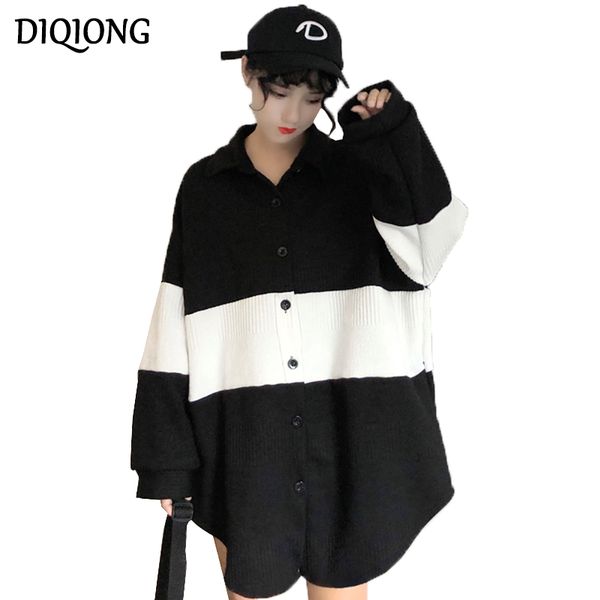 diqiong 2018 harajuku loose sweater women long sleeve lapels casual cardigan woman autumn winter warm stretch knit sweaters, White;black
diqiong 2018 harajuku loose sweater women long sleeve lapels casual cardigan woman autumn winter warm stretch knit sweaters, White;black