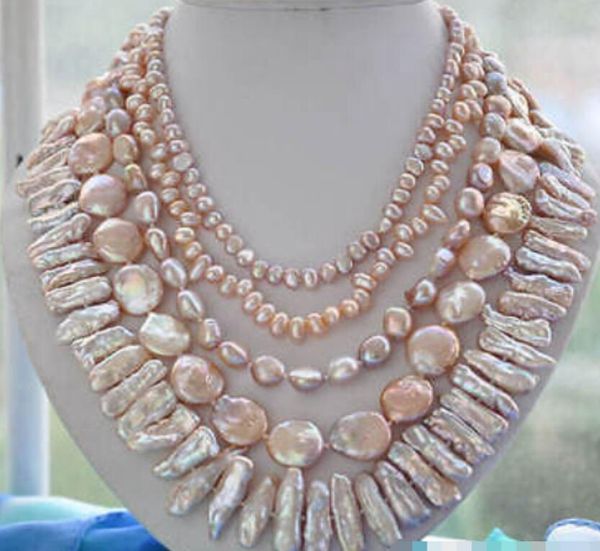 >>>>20 inch 5strands lavender baroque rice biwa coin freshwater pearl necklace, Silver
>>>>20 inch 5strands lavender baroque rice biwa coin freshwater pearl necklace, Silver