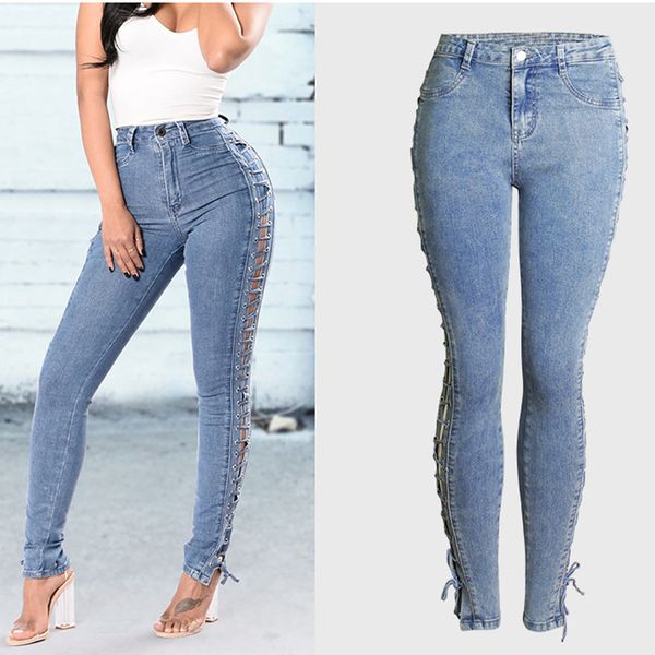 2018 women jeans jeans solid hollow out lace-up plus size 3xl women skinny straps denim pencil pants pantalon, Blue
2018 women jeans jeans solid hollow out lace-up plus size 3xl women skinny straps denim pencil pants pantalon, Blue
