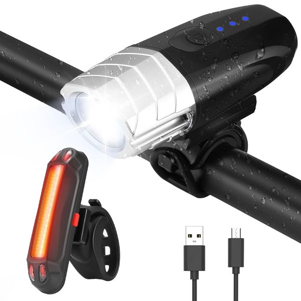 2pcs 0801 led bike lights head tail red rear steady flashing 500lm front lamp built-in 2000mah lithium-ion battery
2pcs 0801 led bike lights head tail red rear steady flashing 500lm front lamp built-in 2000mah lithium-ion battery