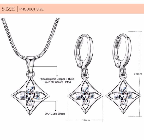 zircon square flower jewelry sets clear hoop earring pendant necklace charm jewelry set silver color for women, Slivery;golden
zircon square flower jewelry sets clear hoop earring pendant necklace charm jewelry set silver color for women, Slivery;golden
