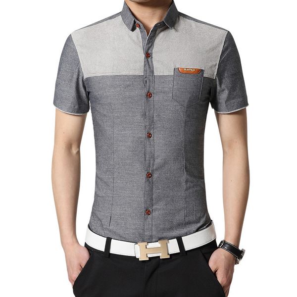 patchwork brown button slim fit short sleeve business formal mens dress shirts cotton linen men 's social club shirt, White;black
patchwork brown button slim fit short sleeve business formal mens dress shirts cotton linen men 's social club shirt, White;black