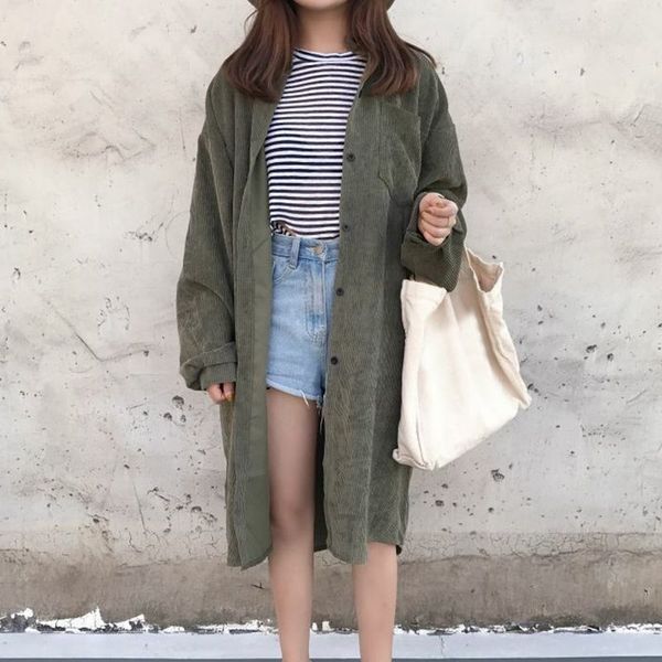 tuhao 2018 autun winter corduroy trench coat for women plus size coats lantern sleeve pocket mori girl loose vintage long coats, Tan;black
tuhao 2018 autun winter corduroy trench coat for women plus size coats lantern sleeve pocket mori girl loose vintage long coats, Tan;black