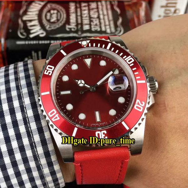 2019 new date red dial 116610 40mm asian 2813 automatic mens watch 316l steel case red leather strap sapphire glass sport gents watches, Slivery;brown
2019 new date red dial 116610 40mm asian 2813 automatic mens watch 316l steel case red leather strap sapphire glass sport gents watches, Slivery;brown