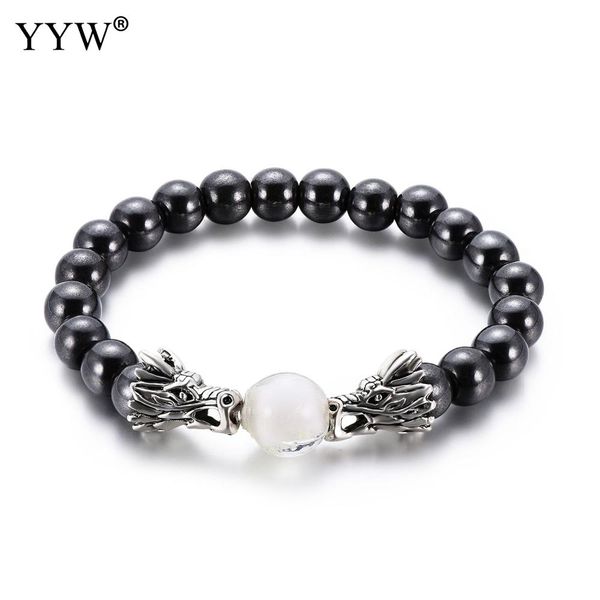 new fashion stone bead charm bracelet dragon head beads spit ball bracelet jewelry for women 8mm 11mm approx 6.5 inch strand, Black
new fashion stone bead charm bracelet dragon head beads spit ball bracelet jewelry for women 8mm 11mm approx 6.5 inch strand, Black