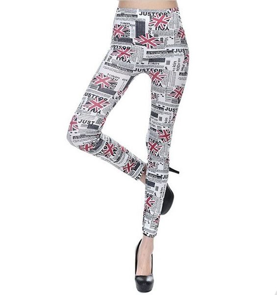 women's leggings fake jean women fashion flag letters printed design white elastic tights clothing, Black
women's leggings fake jean women fashion flag letters printed design white elastic tights clothing, Black