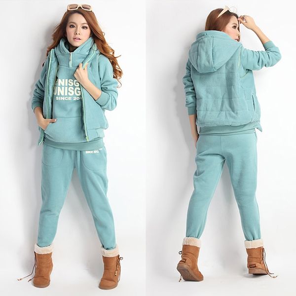 letter 3pcs fleece tracksuits sets for womens sportwear hoodies hooded casual outerwear sweatshirt +vest +full pants women suits, Gray
letter 3pcs fleece tracksuits sets for womens sportwear hoodies hooded casual outerwear sweatshirt +vest +full pants women suits, Gray