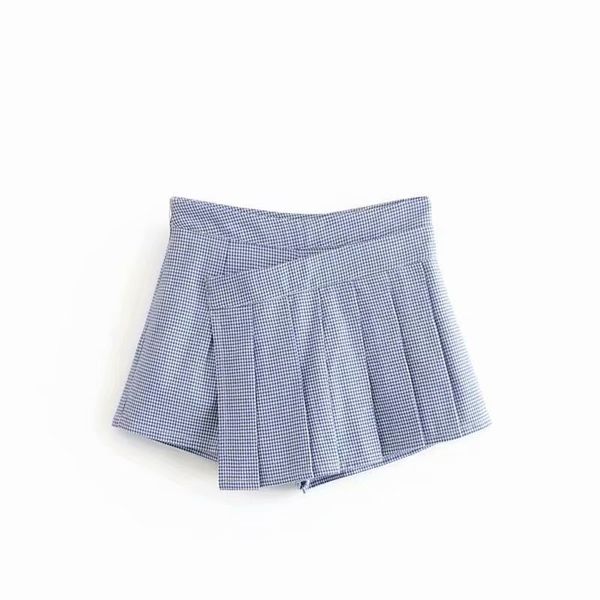 2018 spring and summer irregular pleated houndstooth high waist skirt shorts british shorts 6692, White;black
2018 spring and summer irregular pleated houndstooth high waist skirt shorts british shorts 6692, White;black