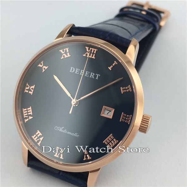 41mm debert watches leather strap miyota automatic movement mens wristwatches, Slivery;brown
41mm debert watches leather strap miyota automatic movement mens wristwatches, Slivery;brown