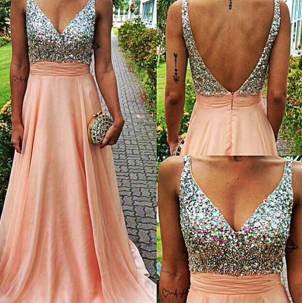 long prom dress crystal beading beading v-neck floor length prom dresses low back formal party gown charming evening dress, Black
long prom dress crystal beading beading v-neck floor length prom dresses low back formal party gown charming evening dress, Black