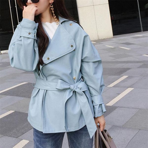 european and american style women's pu jacket coat sleek minimalist loose short section with waist leather jacket coat autumn, Black
european and american style women's pu jacket coat sleek minimalist loose short section with waist leather jacket coat autumn, Black