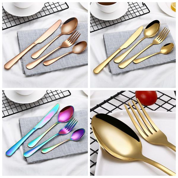 3 colors high-grade gold rainbow flatware set spoon fork knife tea spoon stainless steel dinnerware set luxury cutlery tableware set
3 colors high-grade gold rainbow flatware set spoon fork knife tea spoon stainless steel dinnerware set luxury cutlery tableware set