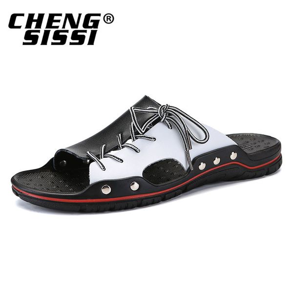 casual men sandals summer tide mens slippers rivet british man beach sandals genuine cow leather lazy pedal flip flop eu38-48, Black
casual men sandals summer tide mens slippers rivet british man beach sandals genuine cow leather lazy pedal flip flop eu38-48, Black