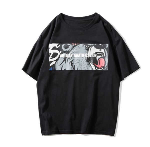 streetwear t-shirts male hip hop bear printing crew neck design new summer male loose tee casual t-shirts, White;black
streetwear t-shirts male hip hop bear printing crew neck design new summer male loose tee casual t-shirts, White;black