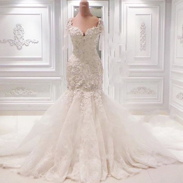 heavy crystal beaded wedding dress gorgeous dubai plus size mermaid bridal dress sweetheart lace appliques half sleeve wedding gowns, White
heavy crystal beaded wedding dress gorgeous dubai plus size mermaid bridal dress sweetheart lace appliques half sleeve wedding gowns, White