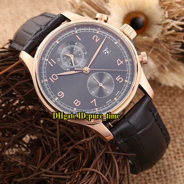 new portugieser date chronograph classic iw390405 gray dial automatic mens watch rose gold case leather strap gents satch watches, Slivery;brown
new portugieser date chronograph classic iw390405 gray dial automatic mens watch rose gold case leather strap gents satch watches, Slivery;brown