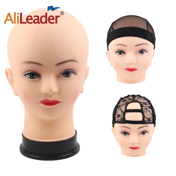 

s/l size female mannequin head bald training head professional manikin for wig making hat display makeup practice