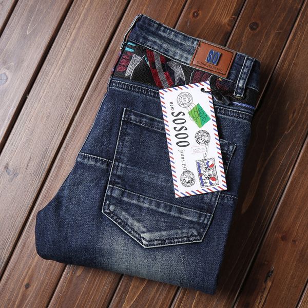 new brand fashion designer men's skinny motorcycle jeans male casual distressed ripped badge embroidered patches denim pants, Blue
new brand fashion designer men's skinny motorcycle jeans male casual distressed ripped badge embroidered patches denim pants, Blue
