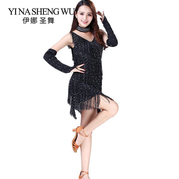 new latin dance dress suspenders tassel stage performance costumes latin dance practice / competition sling rhinestone clothing, Black;red
new latin dance dress suspenders tassel stage performance costumes latin dance practice / competition sling rhinestone clothing, Black;red