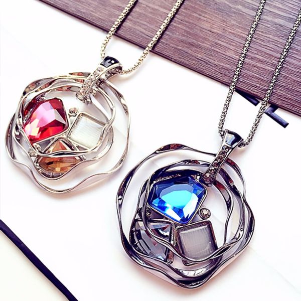 lemon value new statement fashion circular crystal rhinestone pendant vintage charms opal long necklaces women jewelry gift a210, Silver
lemon value new statement fashion circular crystal rhinestone pendant vintage charms opal long necklaces women jewelry gift a210, Silver