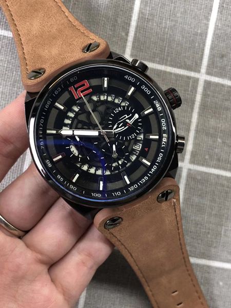 

Новый 2018 высокое качество AAA мужские часы тег многофункциональный хронограф люксовый бренд часы водонепроницаемый кожа мода человек спортивные наручные часы