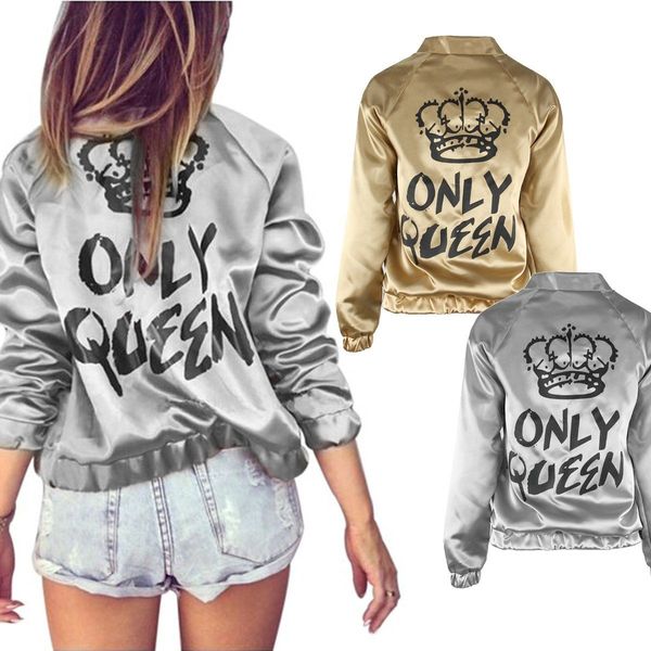 o-neck autumn women bomber basic jacket women coat crown queen print long sleeve female zipper coat biker casual short outerwear, Black;brown
o-neck autumn women bomber basic jacket women coat crown queen print long sleeve female zipper coat biker casual short outerwear, Black;brown