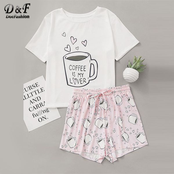 dashion cups print with drawstring waist shorts pajama set 2017 round neck short sleeve women cartoon cute pajama set, Black;red
dashion cups print with drawstring waist shorts pajama set 2017 round neck short sleeve women cartoon cute pajama set, Black;red