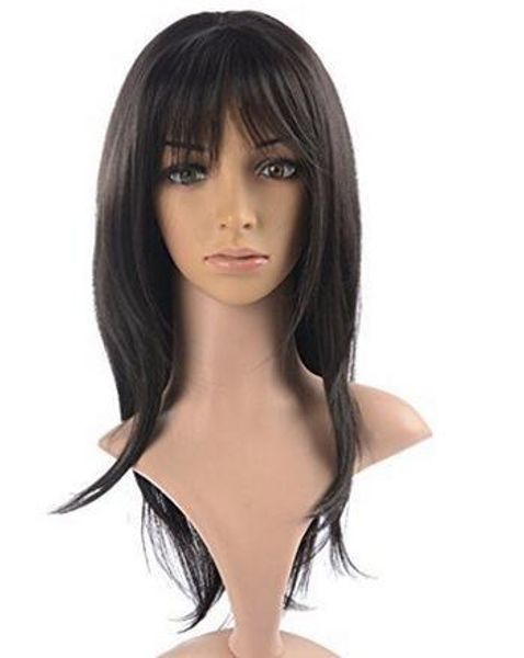 namecute black wig layered synthetic wig full bangs for womenwig cap, Black;brown 
namecute black wig layered synthetic wig full bangs for womenwig cap, Black;brown