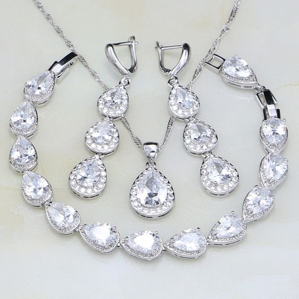 trendy water drop white cubic zirconia 925 sterling silver jewelry sets for women wedding earrings/pendant/necklace/bracelet d18101003
trendy water drop white cubic zirconia 925 sterling silver jewelry sets for women wedding earrings/pendant/necklace/bracelet d18101003