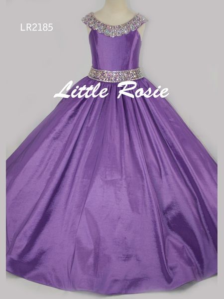 

Pretty Pink Purple Red Taffeta Beads Flower Girl Dresses Princess Dresses Girl's Pageant Dresses Custom Made Size 2-6 8 10 12 14 KF326185