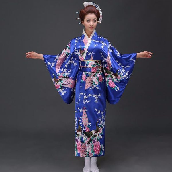 national trends women silk satin kimono yukata with obi novelty evening dress japanese cosplay costume flower, Red
national trends women silk satin kimono yukata with obi novelty evening dress japanese cosplay costume flower, Red