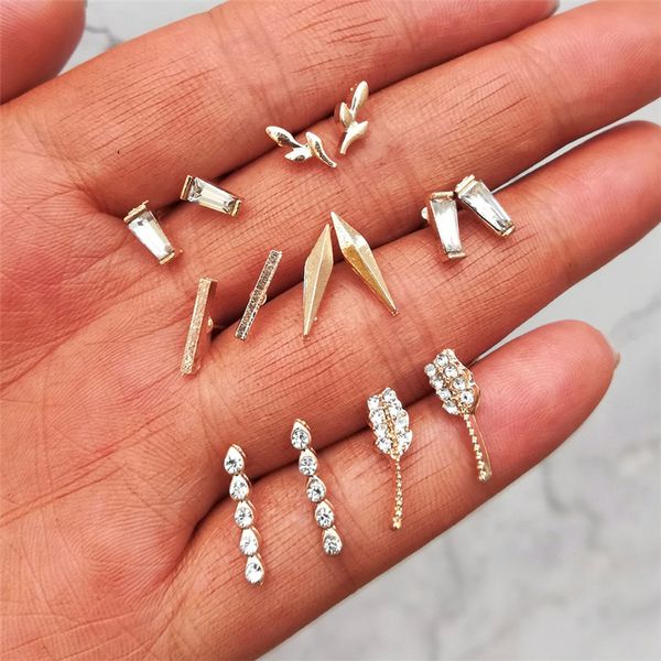 fashion silver gold geometric crystal earring sets for women party gifts leaves stud earrings statement jewelry 7 pairs earring set hz, Golden;silver
fashion silver gold geometric crystal earring sets for women party gifts leaves stud earrings statement jewelry 7 pairs earring set hz, Golden;silver