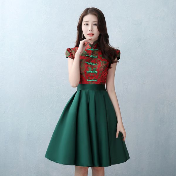 bridesmaid dress 2017 national chinese oriental dresses short cheongsam dress china evening mini qipao style chinois femme, Red
bridesmaid dress 2017 national chinese oriental dresses short cheongsam dress china evening mini qipao style chinois femme, Red