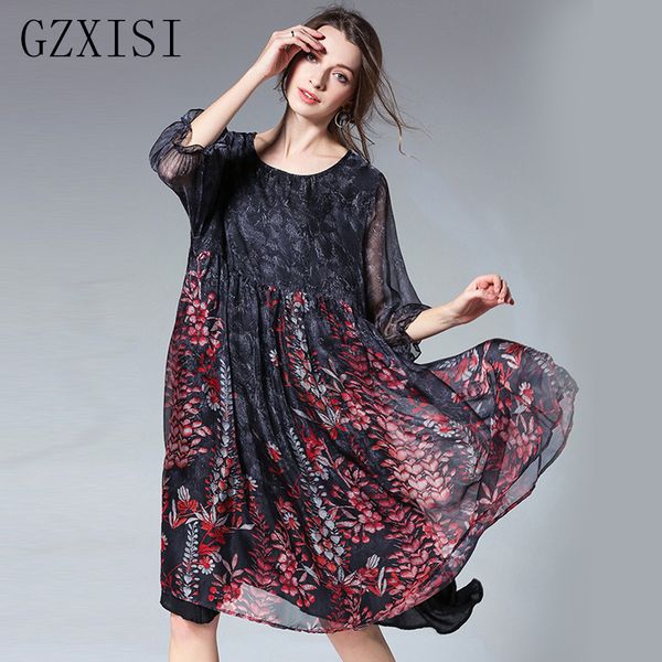 gzxisi women dress office clothes vestidos verano party beach maxi summer dress 2018 lantern sleeve half plus size, Black;gray
gzxisi women dress office clothes vestidos verano party beach maxi summer dress 2018 lantern sleeve half plus size, Black;gray