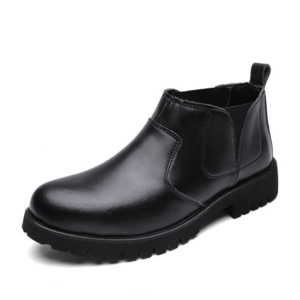style mens casual leather short boots winter warm shoes with fur outdoor fashion men martin boots slip on work shoes men, Black
style mens casual leather short boots winter warm shoes with fur outdoor fashion men martin boots slip on work shoes men, Black