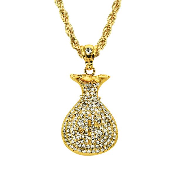 gold plated purse pendant necklace rhinstone us dollar sign cool fashion usd money bag shape hip hop men jewelry for gifts, Silver
gold plated purse pendant necklace rhinstone us dollar sign cool fashion usd money bag shape hip hop men jewelry for gifts, Silver