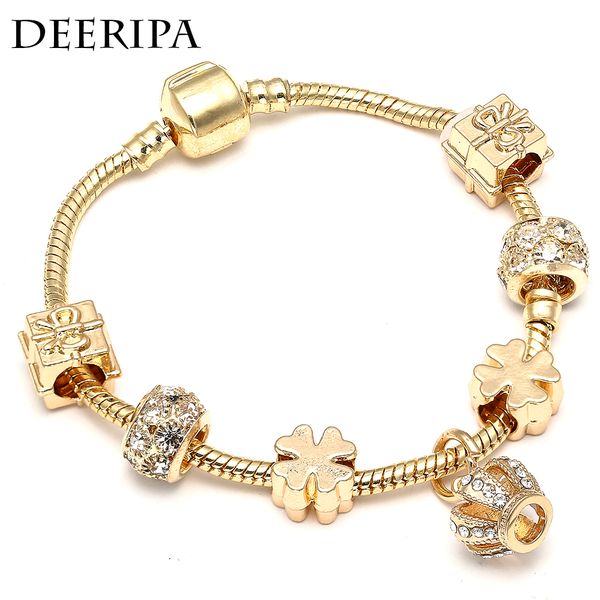 Античная золотая цепь Корона Шарм браслеты Клевер бусины Марка BraceletBangle для женщи
Античная золотая цепь Корона Шарм браслеты Клевер бусины Марка BraceletBangle для женщи