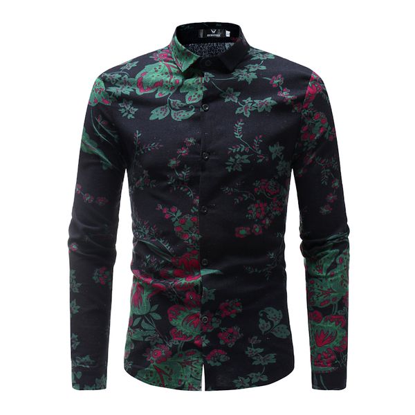 brand 2018 fashion male shirt long-sleeves floral print mens dress shirts slim men shirt black plus size xxxl, White;black
brand 2018 fashion male shirt long-sleeves floral print mens dress shirts slim men shirt black plus size xxxl, White;black