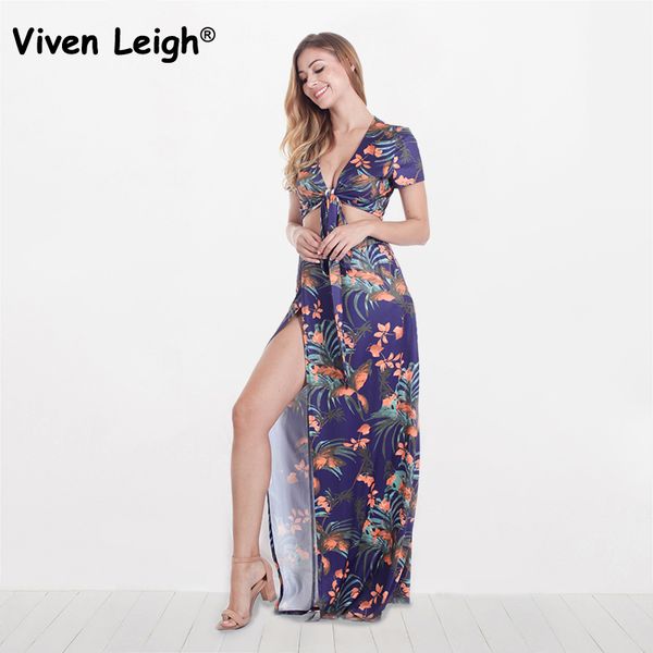 tropical print summer women two piece set bandage ties crop + high split long skirts beach maxi skirt suit party dress, White
tropical print summer women two piece set bandage ties crop + high split long skirts beach maxi skirt suit party dress, White
