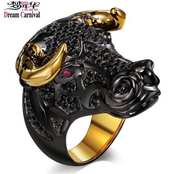 dreamcarnival 1989 lucky black bull with golden color horns punk hip hop cz big ring for men women unique street fashion, Silver
dreamcarnival 1989 lucky black bull with golden color horns punk hip hop cz big ring for men women unique street fashion, Silver