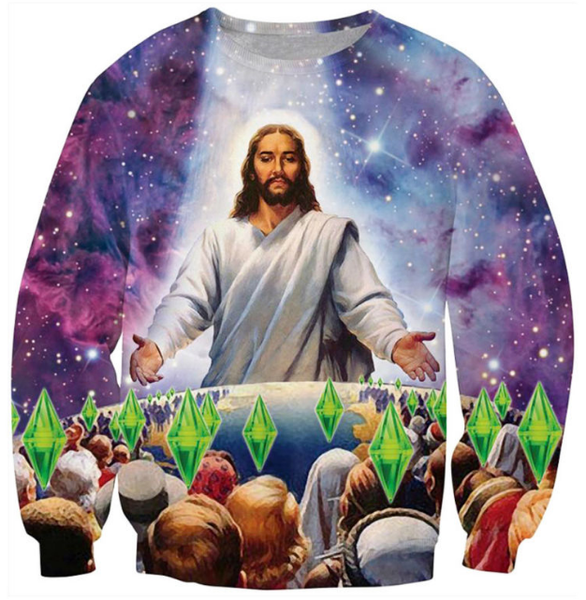 new fashion women/men galaxy jesus harauku style funny 3d printed crewneck sweatshirts hoodies k135, Black
new fashion women/men galaxy jesus harauku style funny 3d printed crewneck sweatshirts hoodies k135, Black