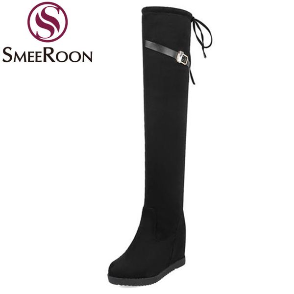 smeeroon women over the knee boots buckle grind arenaceous popular winter boots height increasing high heels woman's shoes, Black
smeeroon women over the knee boots buckle grind arenaceous popular winter boots height increasing high heels woman's shoes, Black