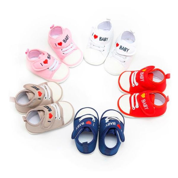 arloneet children's shoes crib shoes newborn baby toddler boys girls letter heart anti-slip soft sole casual x1001